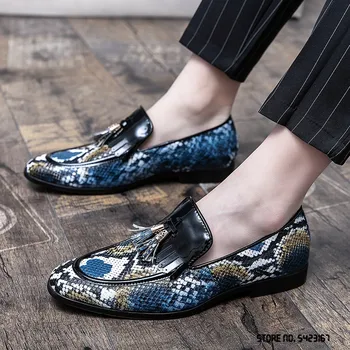 Британский Законодатель Моды, Винтажная Обувь Со Змеевидными Кисточками Для Мужчин, Модельная Вечерняя Свадебная Офисная Обувь Для Выпускного Вечера, Sapato Social Masculino