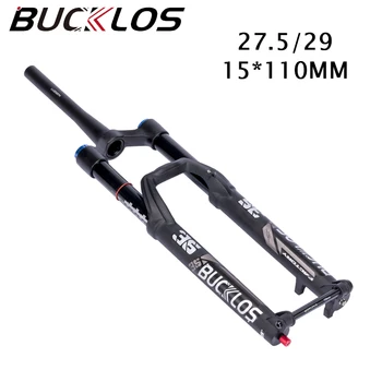 Велосипедная Вилка BUCKLOS 15*110 мм 27,5 29 Амортизационная Вилка MTB AM DH Из Алюминиевого Сплава Для Горного Велосипеда с Ходом 160 мм