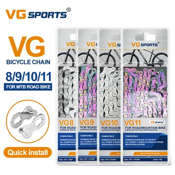 Велосипедная цепь VG Sports MTB 6 7 8 9 10 11 12 Speed Velocidade 8s 9s 10s 11s 12s Цепи для горных Шоссейных велосипедов Часть 116 Звеньев