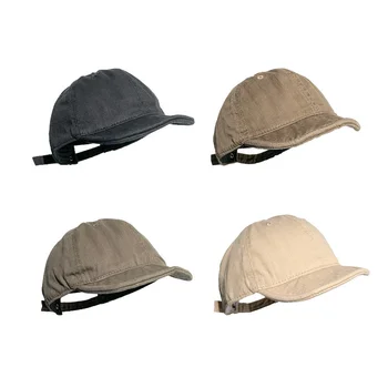 Винтажная хлопковая бейсболка с короткими полями, Мужская и Женская шляпа для папы, Регулируемые низкопрофильные кепки в стиле дальнобойщика, шляпа для папы Snapback