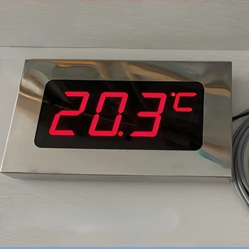 Водонепроницаемый Термометр из нержавеющей стали, Термометр для ванной комнаты, Горячий источник, Холодильная камера, Сауна, Светодиодный Термометр с большим экраном