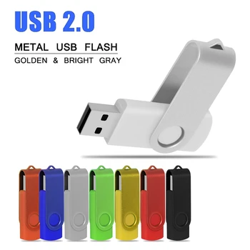 Вращающийся USB Флэш-накопитель Pen Drive 4GB 8GB 16GB 32GB 64GB Высокоскоростной Usb-накопитель 2.0 Flash Drive Pendrive С Пользовательским ЛОГОТИПОМ