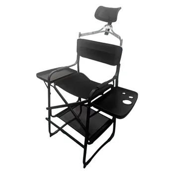 Высокое режиссерское кресло, сверхпрочный складной стул для макияжа, мягкое сиденье с приставным столиком, подставка для ног для кемпинга, дома или патио