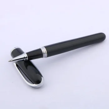 Высококачественная Брендовая ручка-роллер BAOER 516 Металлическая Офисная Серебристо-черная Элегантная ручка для подписи, Канцелярские принадлежности