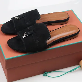 Высококачественные женские летние сандалии на плоской подошве из натуральной кожи ручной работы, удобные повседневные легкие универсальные тапочки