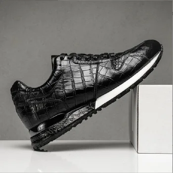 Высококачественные мужские кожаные повседневные кроссовки Dialy из натуральной кожи крокодилового дизайна Мужская Удобная обувь, увеличивающая рост