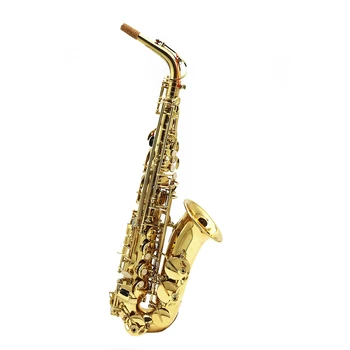 Высококачественный альт-саксофон Ми-бемоль Sax Латунь, покрытый золотым лаком деревянный духовой инструмент
