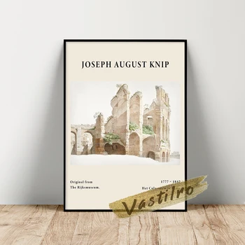 Выставочный Плакат Музея Джозефа Августа Книпа, Настенная Роспись Колизея В Риме Августа Книпа, Архитектурные Гравюры Джозефа Августа