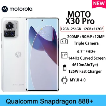 Глобальная встроенная память Motorola MOTO X30 Pro 5G Телефон С Тройной Камерой 125 Вт Быстрая Зарядка Android12 Snapdragon 888 Плюс 6,7 