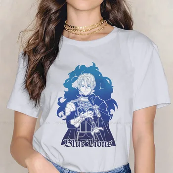Голубые львы Женская футболка Огненная эмблема Игры Для девочек Базовые Топы Хлопковая Женская футболка 5XL Забавный модный подарок