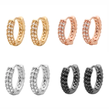 Горячая распродажа, Маленькие серьги-кольца с кристаллами CZ Для женщин, Элегантные Серебряные обручи Rainbow Huggie, Круглые серьги, Ювелирные Аксессуары