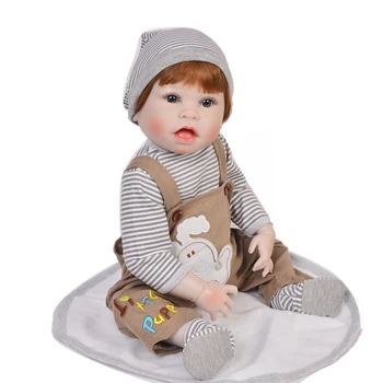 Готовая Кукла Bebe Reborn 55 СМ Reborn Baby Boy Полное Тело Мягкая Силиконовая Кукла Real Touch Может Купать Игрушки для Детей