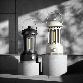 Декоративные подвесные светильники COB, водонепроницаемая ретро-лампа для газона, работающая на батарейках с крючком, легкая, износостойкая для путешествий на открытом воздухе