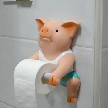 Держатель туалетной бумаги в стиле свиньи из ПВХ, коробка для салфеток без перфорации, держатель для бумажных полотенец, устройство для намотки на катушку, Аксессуар для ванной комнаты