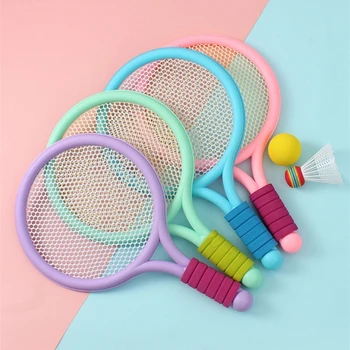 Детская ракетка для бадминтона и тенниса, обучение начинающих, Открытый пляжный теннис, детский сад, интерактивные игрушки для родителей и детей