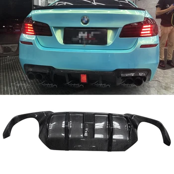 Для BMW F10 M5 диффузор заднего бампера из углеродного волокна со светодиодной подсветкой 2014-2017 Автонастройка