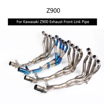 Для Kawasaki Z900 Ninja 900 2017-2022 51 ММ Накладной Коллектор Выхлопной Системы Средняя Соединительная Труба Из Титанового Сплава Трубка из Нержавеющей Стали