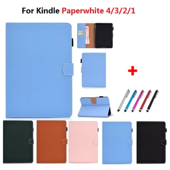 Для Kindle Paperwhite 4 3 2 1 Funda 2018 6.0 Чехол Для планшета с Откидной Подставкой Для Amazon Kindle Paperwhite 4 Кожаный Мягкий Силиконовый Чехол