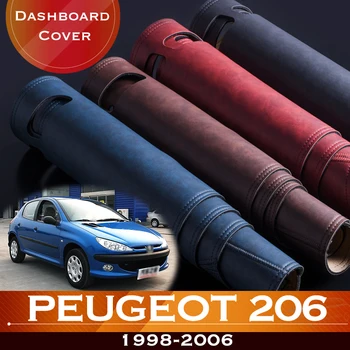 Для Peugeot 206 1998-2006 Приборная панель автомобиля Избегайте подсветки приборной платформы, крышка стола, кожаный противоскользящий коврик, аксессуары 2005 г.