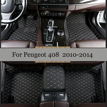 Для Peugeot 408 2014 2013 2012 2011 2010 Автомобильные коврики для укладки интерьера на заказ Водонепроницаемые чехлы Автомобильные ковры Декоративные детали