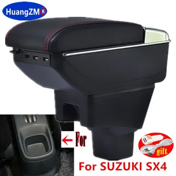 Для SUZUKI SX4 подлокотник для SUZUKI SX4 2006-2018 Детали интерьера Коробка для автомобильных подлокотников Коробка для хранения запчастей для модернизации со светодиодом USB