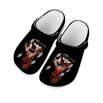 Домашние сабо в стиле панк-рок-группы, изготовленные на заказ, водонепроницаемые туфли, мужская Женская обувь для подростков, дышащие пляжные тапочки с отверстиями