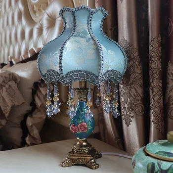 Европейский и Корейский Стиль Пасторальная Принцесса Кружевная Ткань Прикроватная Лампа Для Спальни Свадебная Настольная Лампа Креативная Свадьба