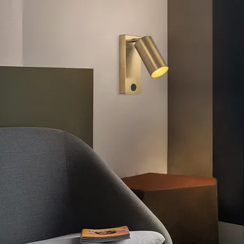 Европейский настенный светильник, Постмодернистский минималистичный Гостиничный номер, Прикроватное бра для спальни, американский диван, фоновая лампа, Черная медь