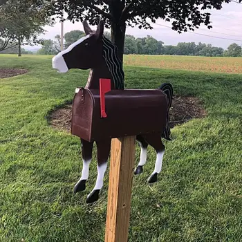 Железный Полезный Садовый почтовый ящик в форме милой лошадки коровы цыпленка, идеальный подарочный почтовый ящик, интересный для любителей сельскохозяйственных животных