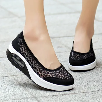 Женская модная повседневная уличная обувь из сетчатого материала, весенне-летняя женская обувь на платформе, дышащая женская обувь Zapatillas De Mujer