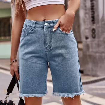 Женские модные повседневные джинсовые шорты Классические Ретро уличные шорты с высокой талией Джинсы