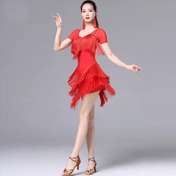 Женское платье для латиноамериканских танцев с кисточками, платья для латиноамериканских танцев международного стандарта, бальные платья для ча-ча-ча-сальсы