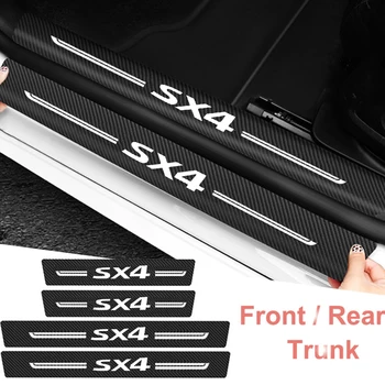 Защитная полоса на пороге багажника автомобиля, наклейка против ударов, Клейкая лента от царапин для эмблемы Suzuki SX4, водонепроницаемые наклейки