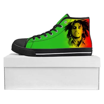 Звезда регги-рок-музыки Боб Марли, высококачественные кроссовки, мужские, женские, подростковые, парусиновые кроссовки, обувь для пары, обувь на заказ