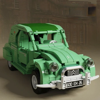 Зеленый Ретро автомобиль 3D Модель DIY Алмазный строительный блок Кирпич Игрушка для творческой сборки для детей