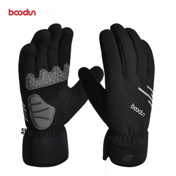 Зимние перчатки Boodun Водонепроницаемые Ветрозащитные Теплые флисовые велосипедные перчатки для велоспорта, Лыжные перчатки с сенсорным экраном, спортивные перчатки на открытом воздухе