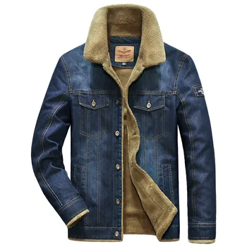 Зимняя мужская повседневная приталенная джинсовая куртка с очень толстым флисом, удобное теплое свободное пальто с индивидуальными карманами.