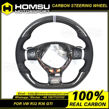 Изготовленное на заказ рулевое колесо alcantar led carbon fiber LED для vw R32 R36 gti racing wheel convertible