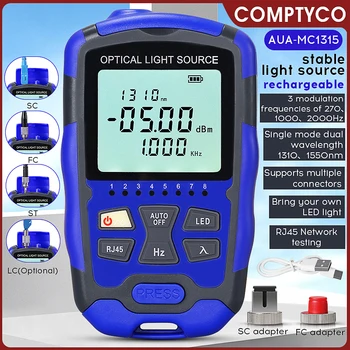 Измеритель Мощности оптического волокна COMPTYCO AUA-M1315 и AUA-MC1315, Кабельный Тестер FTTH и Однорежимный Волоконно-оптический Источник света