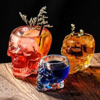 Изысканная Прозрачная чашка для вина в виде головы Черепа, Праздничное Украшение для дома на Хэллоуин, Посуда для напитков, Аксессуары