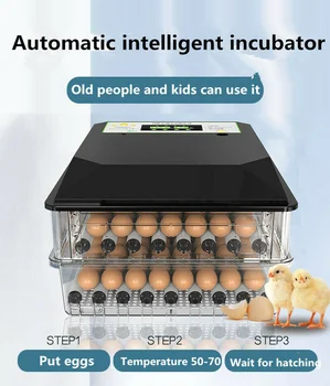 Инкубатор для яиц Полностью автоматический бытовой инкубатор для курицы, утки, гуся с двойным питанием 110 В 220 В