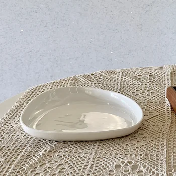 Керамическая тарелка современной и простой формы салатница фруктовая тарелка блюдо десертная тарелка западная кухня креативная керамическая посуда