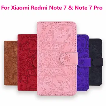 Кожаный чехол с 3D Цветком Для Xiaomi Redmi Note 7 Pro, чехол-бумажник с Откидной Крышкой, чехол-книжка Для Redmi Note 7 Pro Со Слотом Для Держателя карты