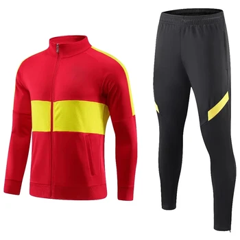 Комплект из 2 предметов, мужской спортивный костюм, зимние футбольные трикотажные брюки, футбольная спортивная одежда, спортивная куртка для футбола, спортивная одежда для бега трусцой с длинным рукавом