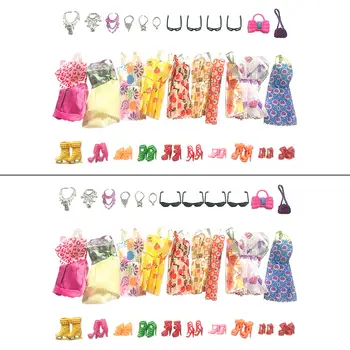 Комплект одежды для кукол ручной работы на каждый день из 32 предметов для 1 куклы