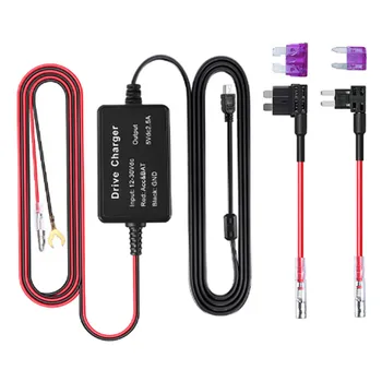 Комплект проводов для видеорегистратора USB-адаптер Шнур питания для автомобильной видеорегистратора с напряжением от 12 В‑30 В до 5 В для преобразования напряжения для радар-детектора