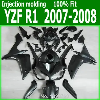 Комплект черного блочного обтекателя для YAMAHA YZF R1 07 08 (высококачественный Абс-пластик) Обтекатели TL78