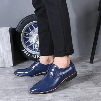 Корейская версия модной деловой мужской кожаной обуви с острым носком, мужская повседневная обувь, модные мужские тонкие туфли