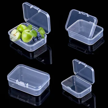Коробка для хранения украшений для ногтей, Пластиковая Мини-Прямоугольная коробка, Прозрачная Упаковочная коробка, Пылезащитная Прочная коробка для хранения ювелирных изделий.