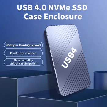 Корпус SSD USB4.0 NVMe 40 Гбит/с PCIe3.0 x4 Алюминиевый корпус M.2 NVMe SSD Совместим с Thunderbolt 3 4 USB3.2 USB 3.1 3.0 Type-C